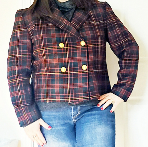 Vintage Pendleton 100% Wool Petite Plaid Blazer - Picture 2 of 9